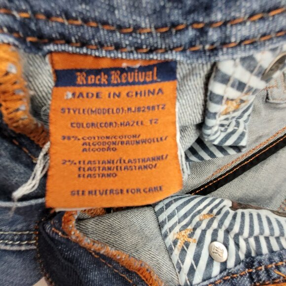 ROCK REVIVAL Jeans Women's 30 Blue Medium Wash 30x33 Hazel Straight Leg - Picture 12 of 16